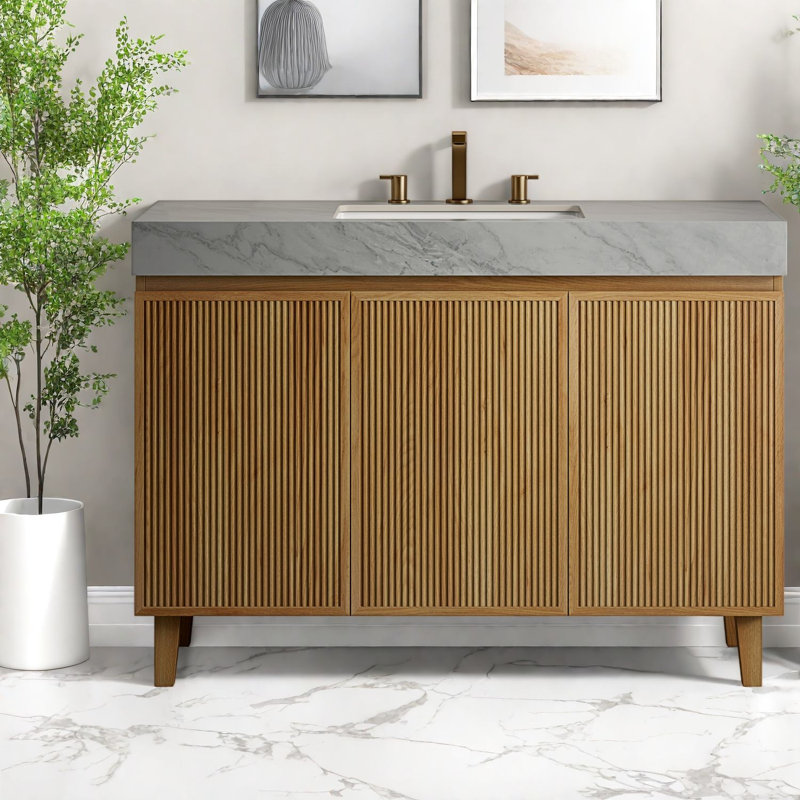 Freestanding Standard With Engineered Stone Top