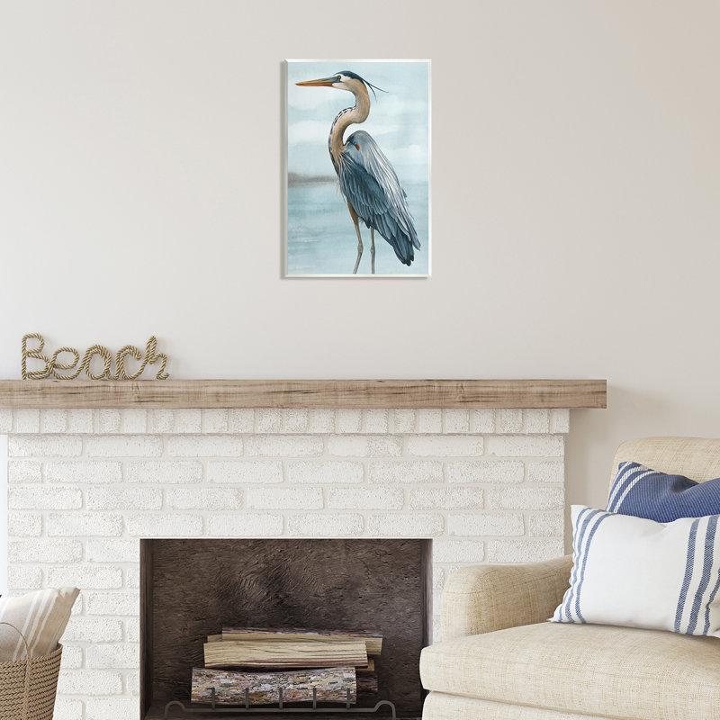 «Stupell Industries Heron Bird on Beach», art mural sur toile par Grace Popp, H 19 po x l 13 po x P 0,5 po