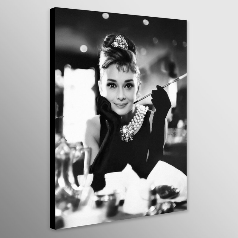 Audrey Hepburn - Breakfast At Tiffany's - Restaurant - Wrapped Canvas Print, 81cm H x 61cm W