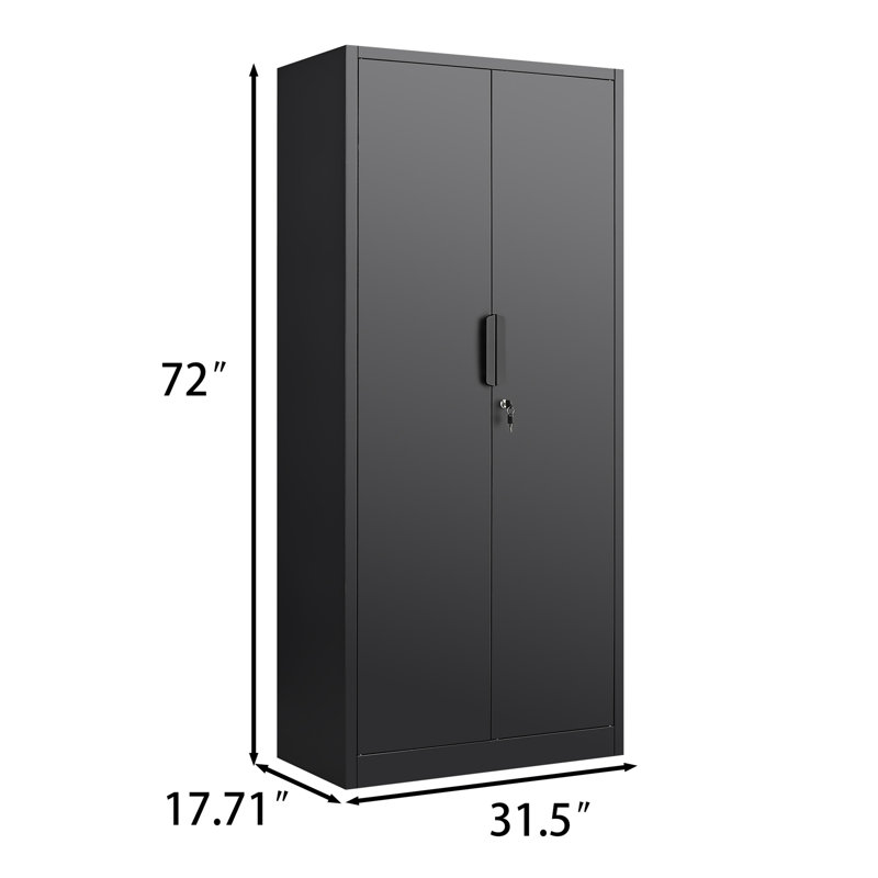 Classeur 70 pouces à 2 portes avec serrure, Noir