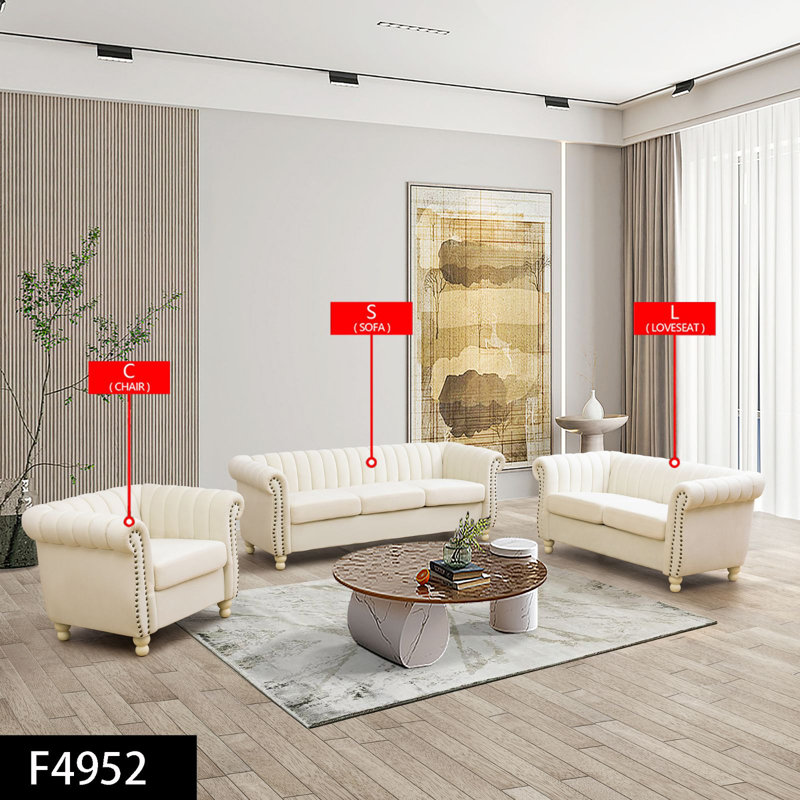 Chaise modulaire en flanelle beige