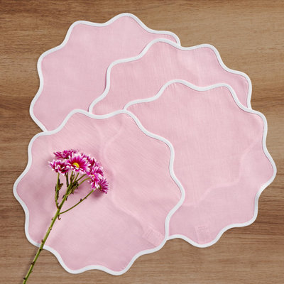 Giselle Scallop Edge - 100% Pure Linen Placemats
