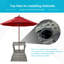 Table d'appoint en osier de rotin avec trou pour parasol, rangement à 2 niveaux pour une utilisation extérieure durable et décor de patio élégant