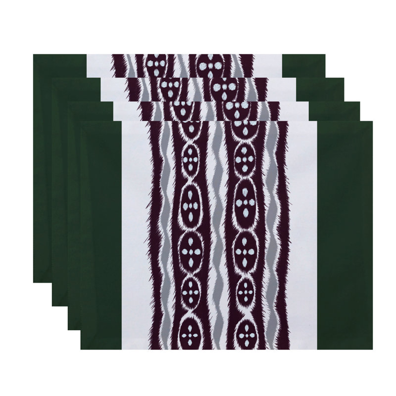 Ensemble de napperons 4 pièces Daeisha, Vert / mauve