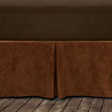 Copper Suede Faux Leather Western Lodge Pleated Bed Skirt