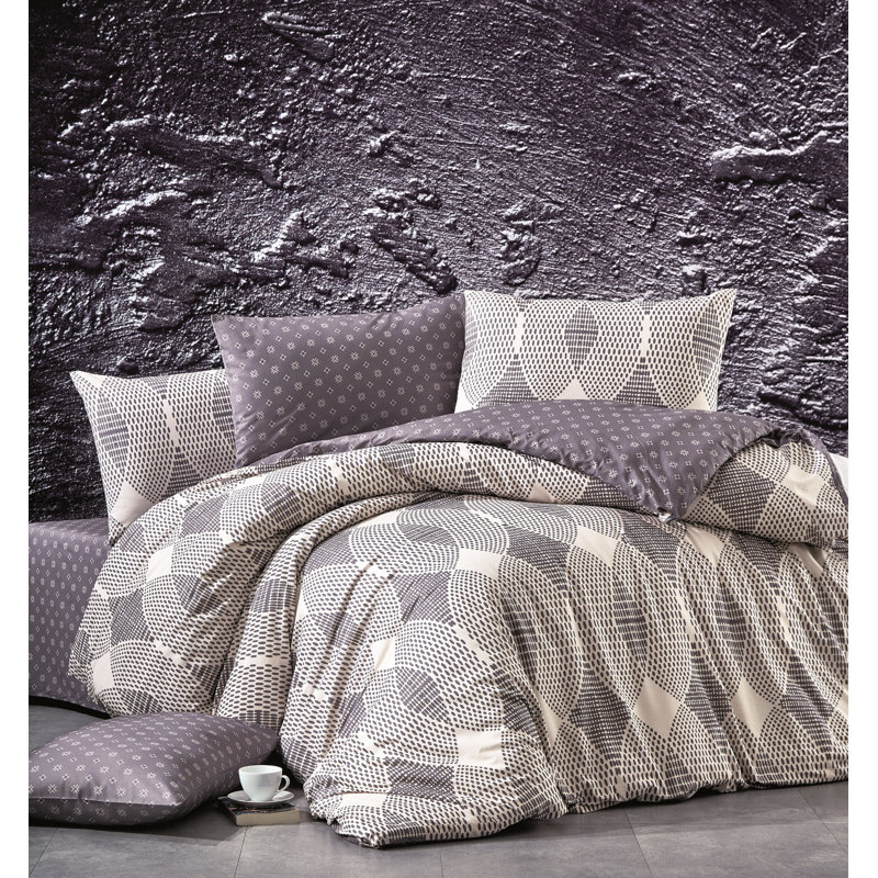 Housse de couette simple + 1 taie d'oreiller 24 po, Brun