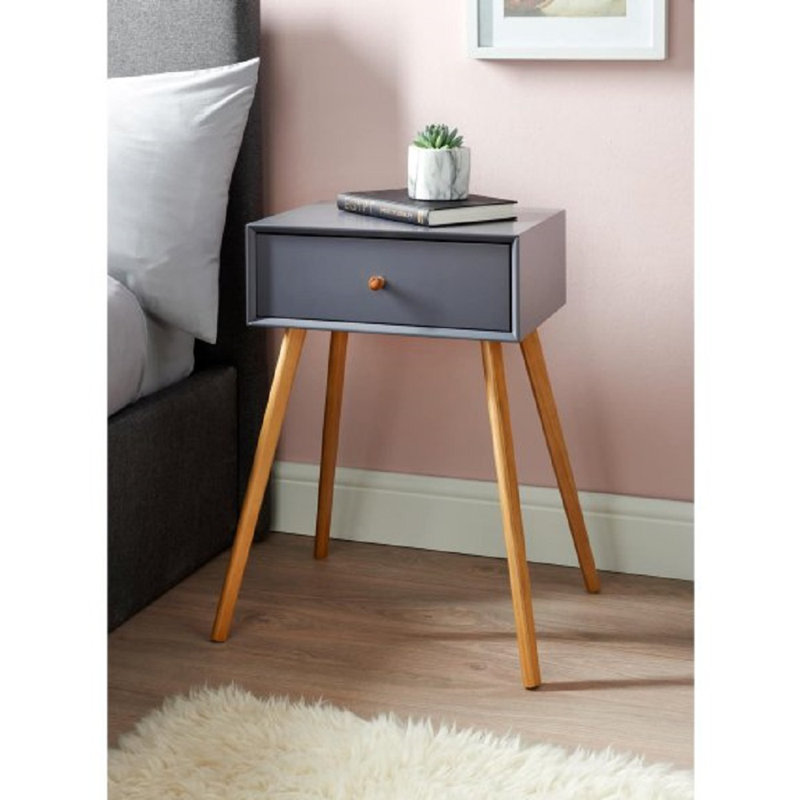 Shultz 40cm W Manufactured Wood Bedside Table