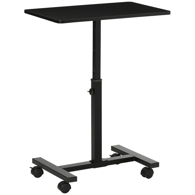Josefa Tray Top Wheel End Table, Black