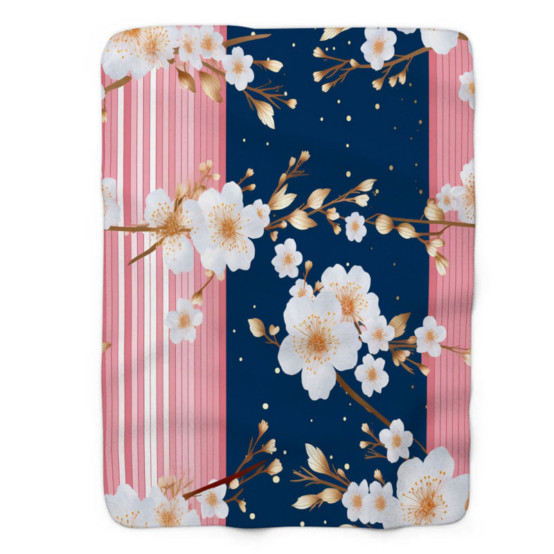Blue Bloom - couverture de qualité supérieure 1 pièce, L 60 po x L 80 po