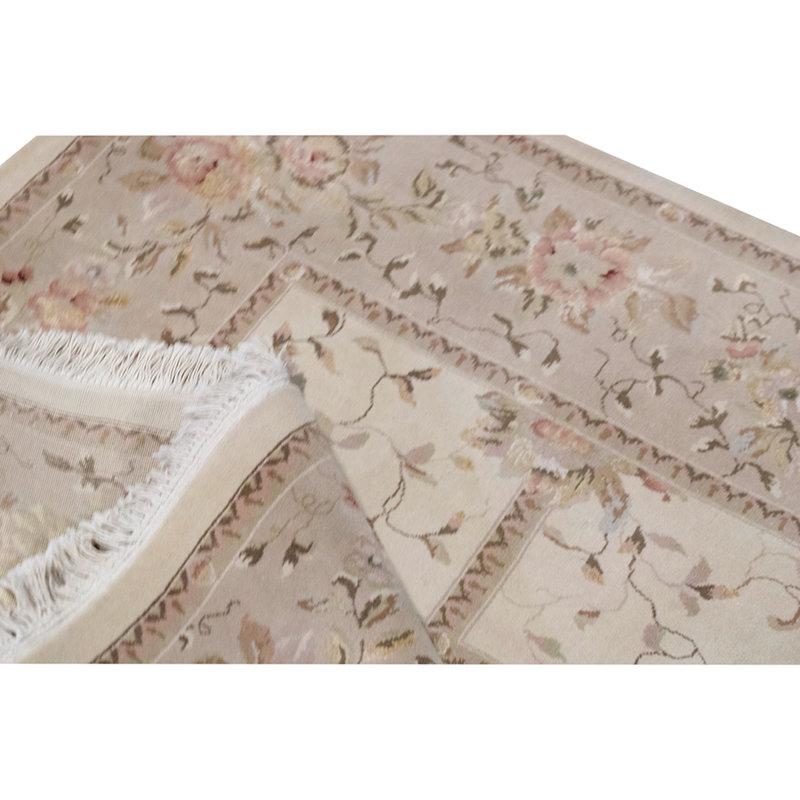 Tapis brun / beige de haute qualité noué à la main