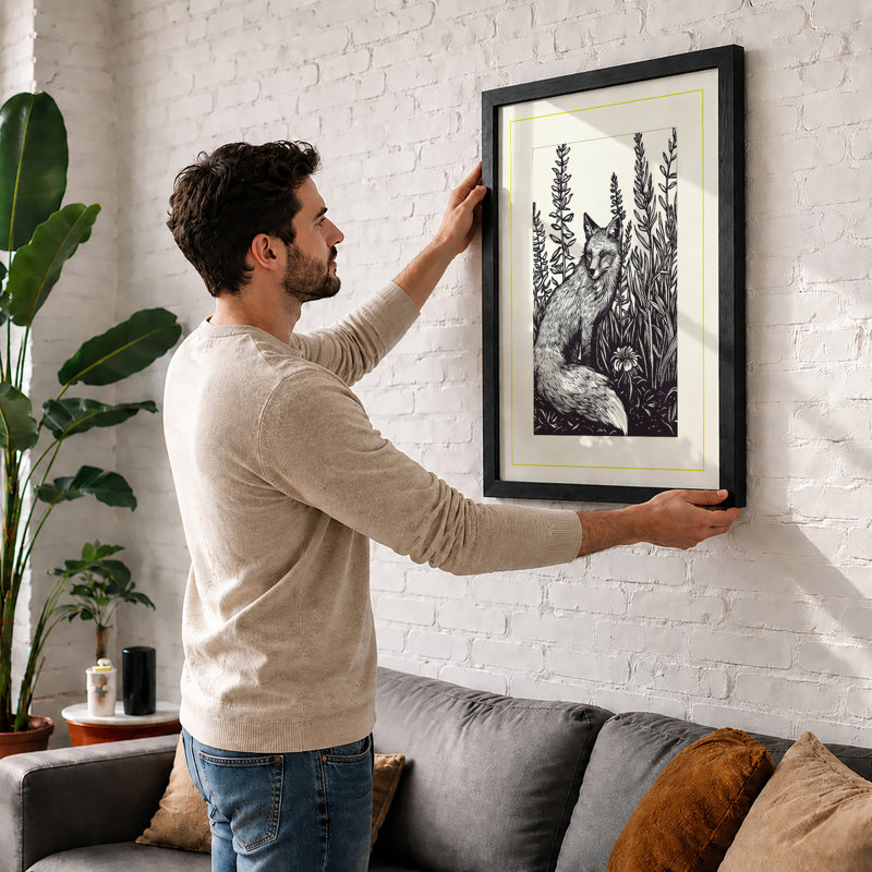 Fox Among Wildflowers Botanical - Print, Unframed, A2 - 59.4 x 42.0 cm