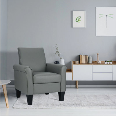 Alrun Upholstered 29" Wide Faux Leather Armchair