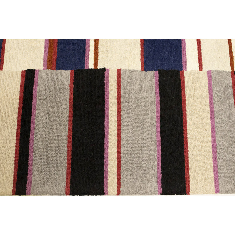 Multicolored Stripes 5X8 Hand-Tufted Modern Rug
