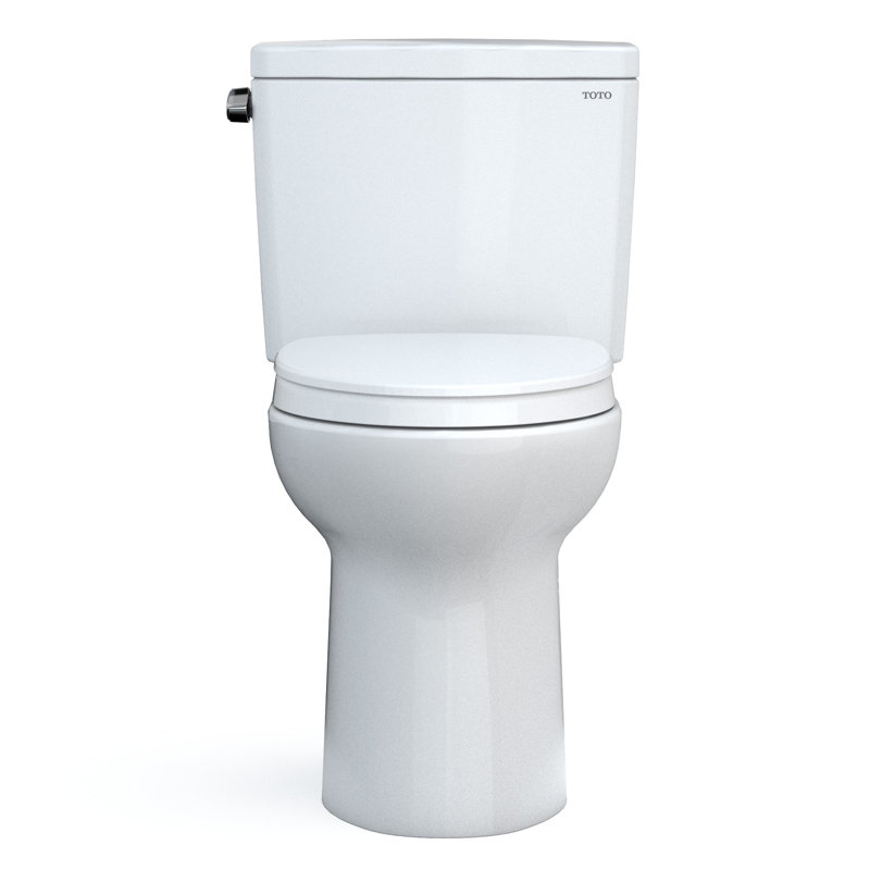 Drake 1.28 GPF Water Efficient Elongated Two-Piece Toilet with Tornado Flush (Seat included), 12"