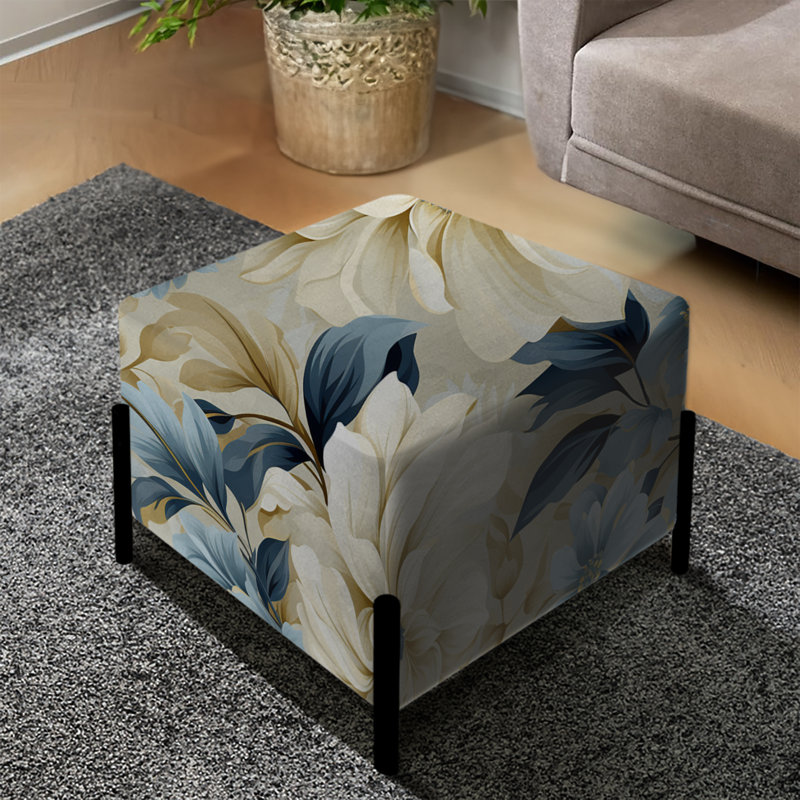 Contemporary Flourish Victorian Pattern III - Floral Square Ottoman