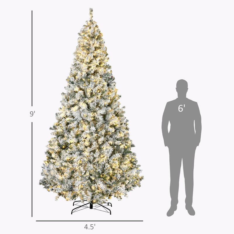 Noël artificiel 9 pi avec 600 lumières DEL blanc chaud