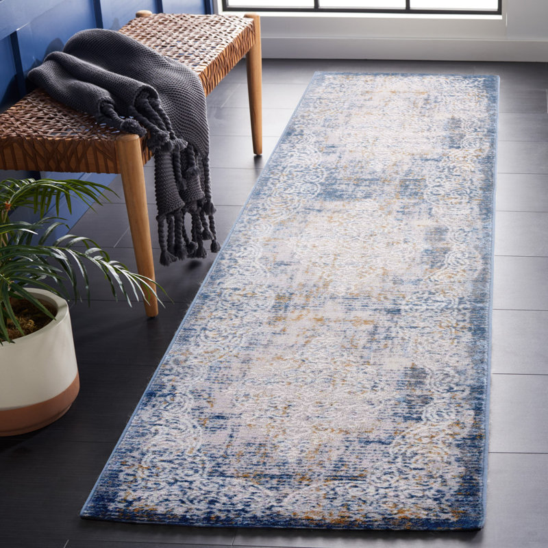 Tapis beige / bleu Palma 322, Rectangle de 10 pi x 14 pi