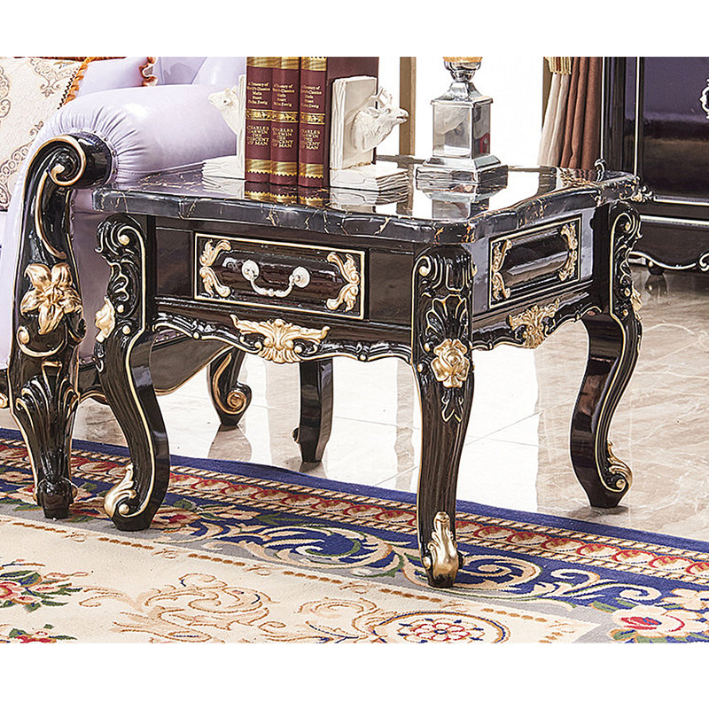 Vintage Carved Marble Small End Table