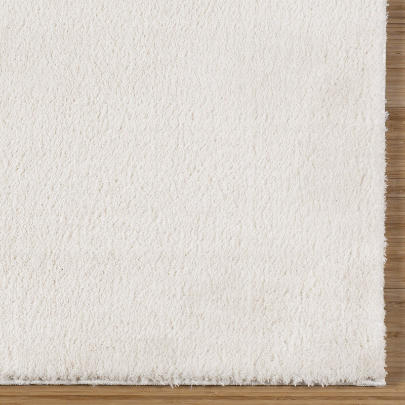 Marrick Tonee Plush Polyester Shag Indoor Area Rug, Solid Cream – Living Room & Bedroom Soft Comfort - Cream