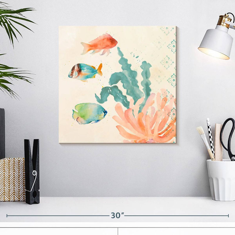 Bramley tropical sarcelle corail Medley I, H 16 po x l 16 po