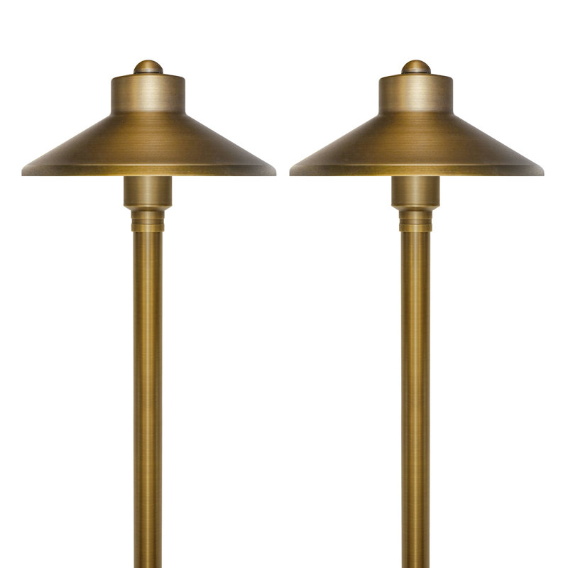 Lampe de sentier en laiton massif à basse tension, H 19,87 po x l 6,69 po x P 6,69 po