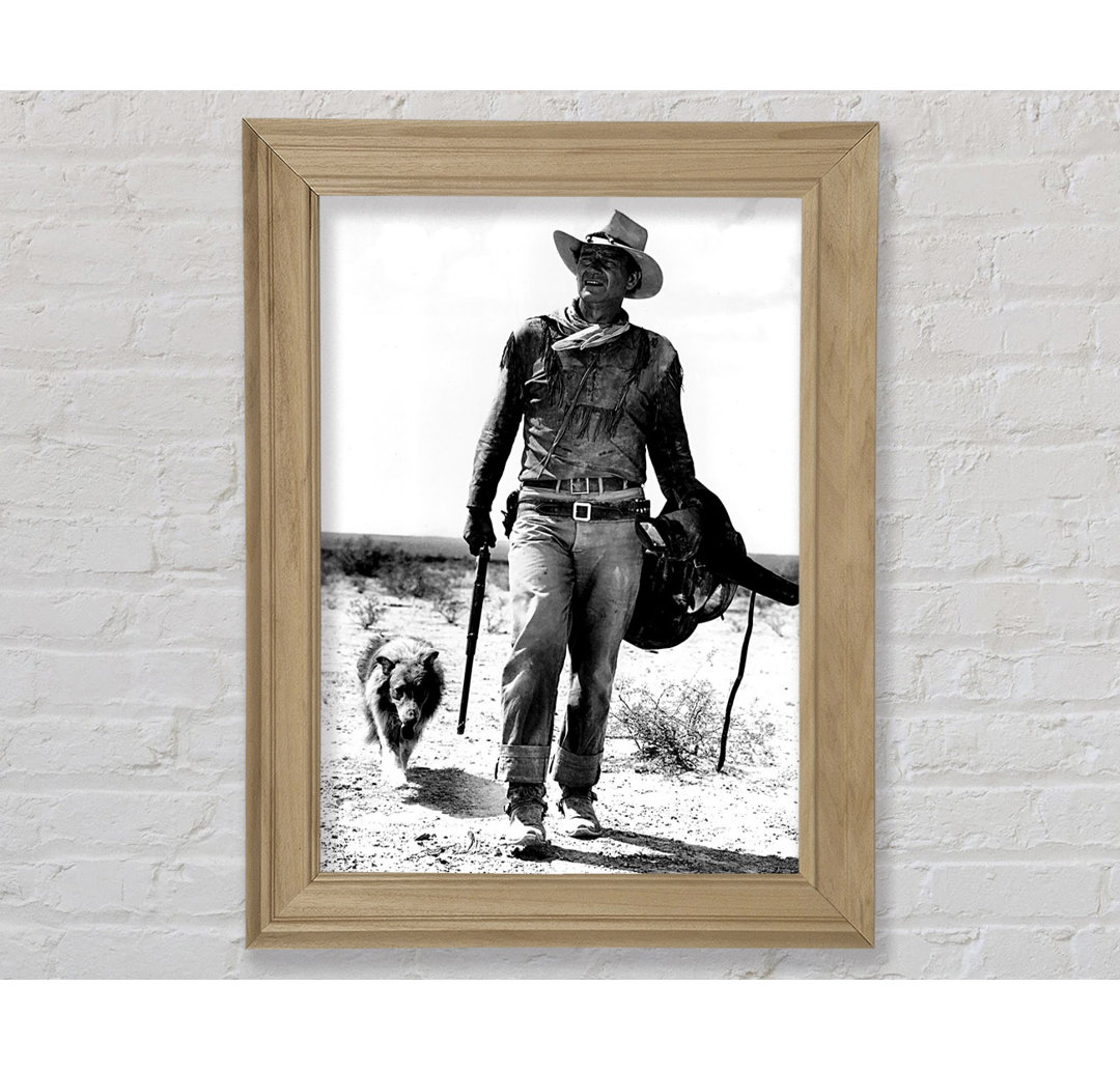 John Wayne mit Hund - Druck