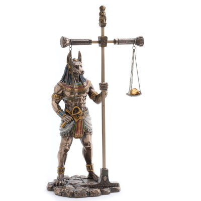 12.99 in H Anubis Holding Scale Figurine Poly Resin