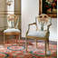 Upholstered Queen Anne Back Side Chair in Gold/White