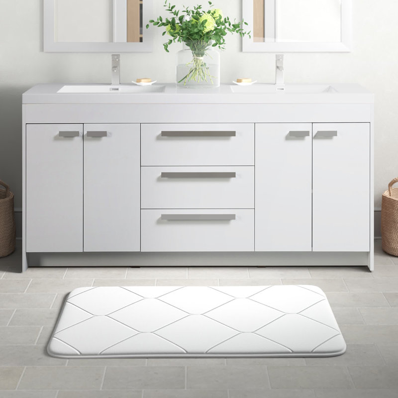Ensemble de meuble-lavabo double 60 po Wauconda, Blanc, 60"