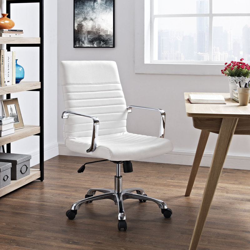 Chaise de bureau en vinyle Ripple, blanc