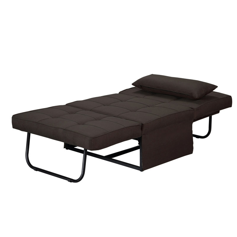 Chaliyah 71" Upholstered Convertible Sleeper Sofa, Dark Brown Cotton Blend