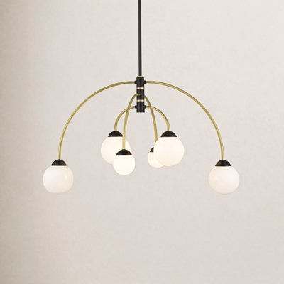 Everard 6-Light Chandelier in Matte Black/Brass