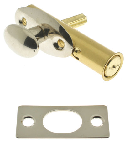 Solid Brass Mortise Door Bolt, Bright Nickel
