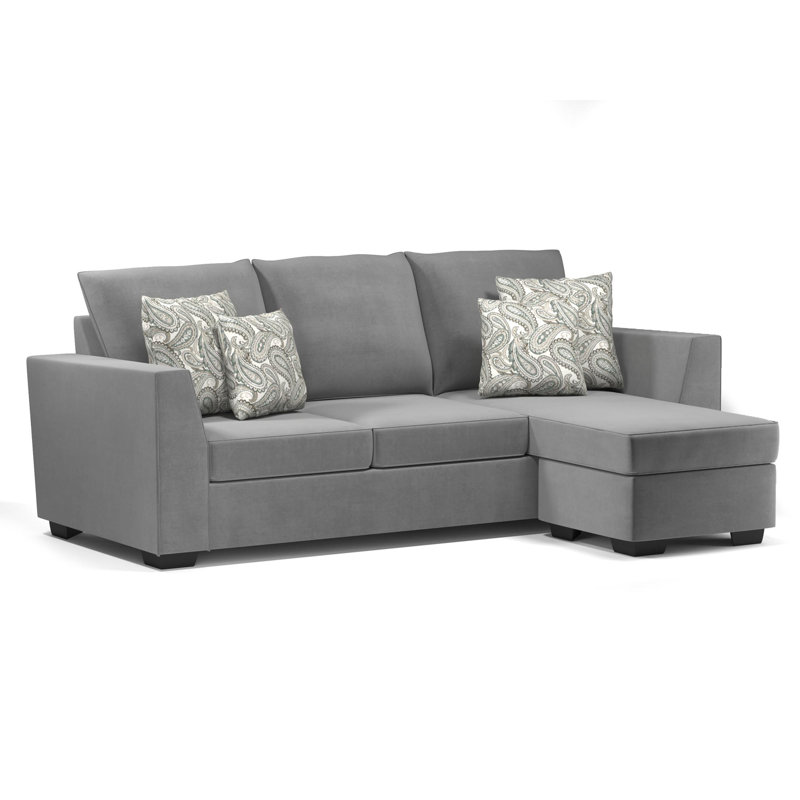 Canapé modulaire Ablie, Mélange de polyester gris clair
