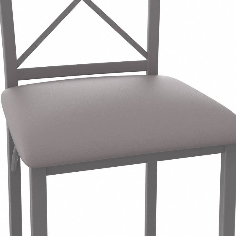 Kasandra Dining Chairs Set of 4, Modern Farmhouse X-Back Kitchen Chairs Set with Faux Leather Seat, Metal Cross Back Side Chairs for Dining Room, Kitchen, Apartment, Restaurant