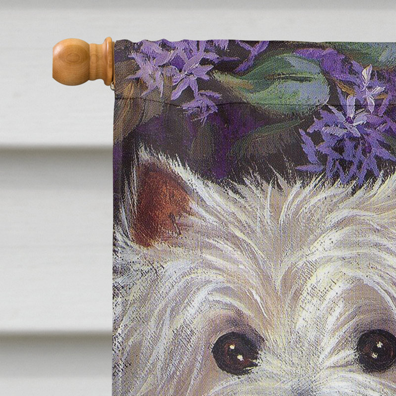 Drapeau de maison Hvidovre Sheltie Halloween en polyester à 2 faces 3 x 2 pi, Westie lis et lilas