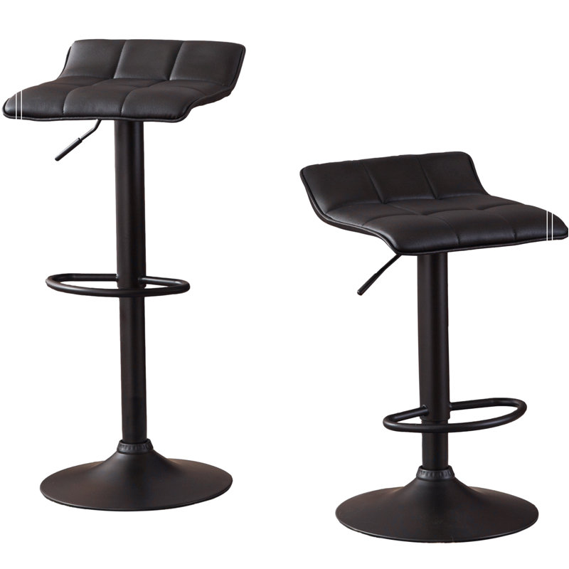 Tabourets de bar pivotants (ensemble de 2) - Cuir reconstitué, hauteur réglable - rotation à 360 °