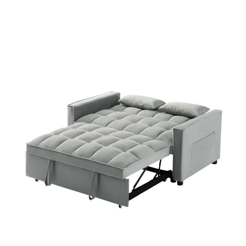 Canapé-lit convertible moderne en velours avec dossier réglable