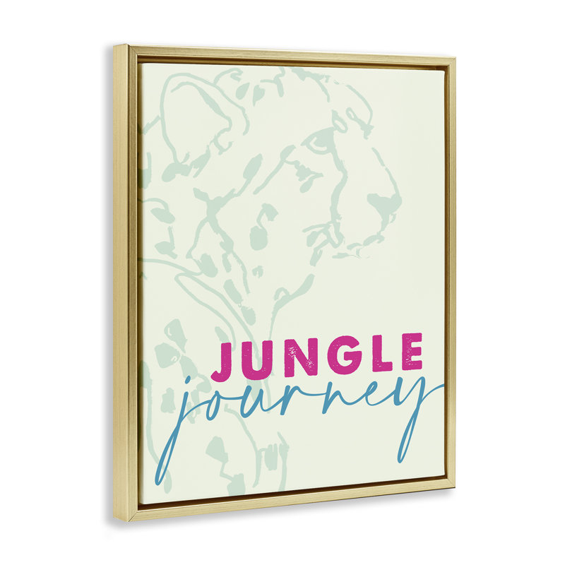 Jungle Journey Cheetah Floating Frame, design by Lanie Loreth, 21" H x 17" W, Metallic Gold Floater Frame