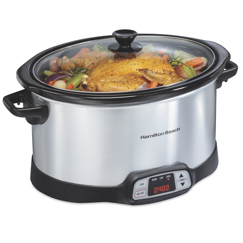 Hamilton Beach 8 Quart Stainless Steel Programmable Slow Cooker with Digital Display
