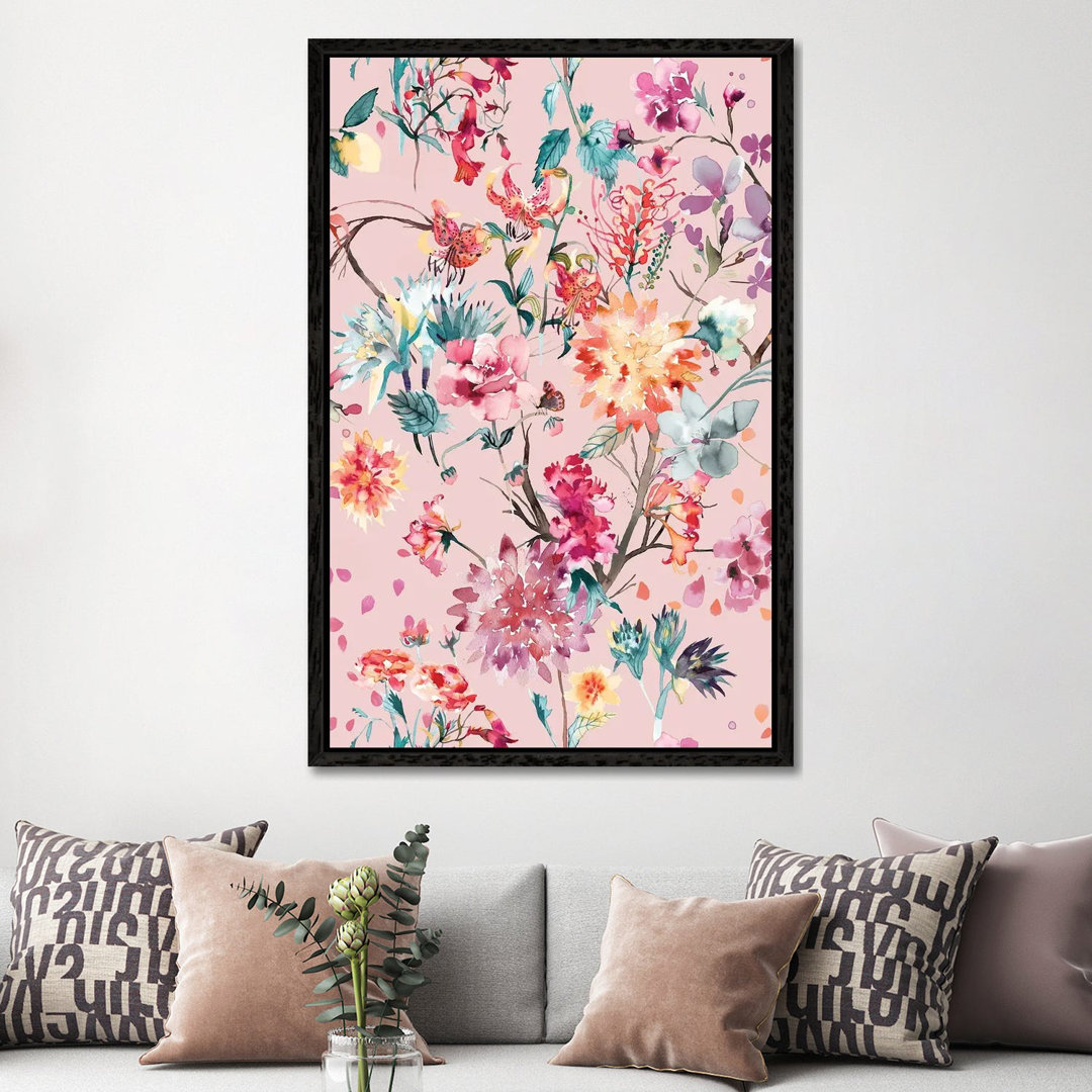 Rococo Flowers Bouquet Mauve by Ninola Design - Gallery-Wrapped Canvas Giclée on Canvas