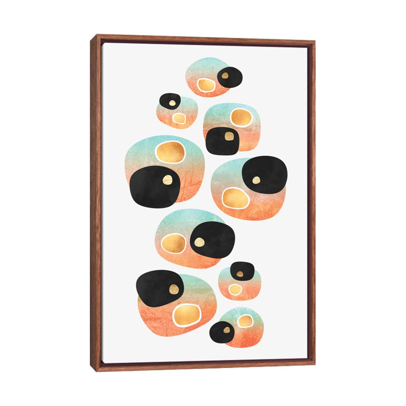 « tropical pebbles » par elisabeth fredriksson-impression, Toile avec cadre en bois classique, H 26 po x l 18 po x 1,5 po