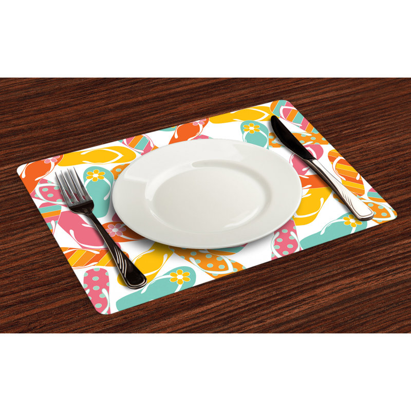 Ball Colourful Summer Holiday Sandals Placemat