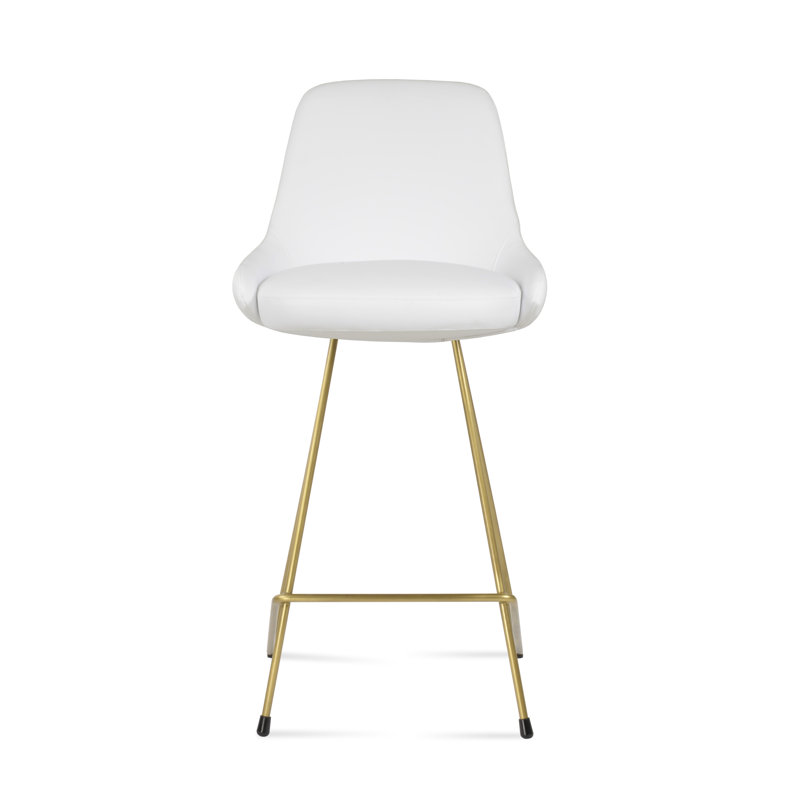 Gazel Cattelan Bar & Counter Stool, Cognac, Brass, Bar Stool (31" Seat Height)