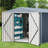 8x12 FT Outdoor Storage Shed, Metal Garden Shed with Sloped Roof, Waterproof Tool Storage House with Double Lockable Doors for Backyard, Patio, Lawn, Gray-123303840-123303843