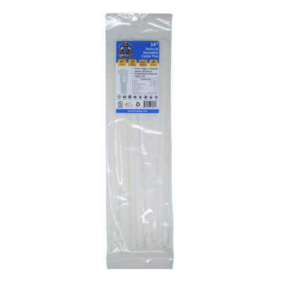 14" 50lb Releasable Cable Tie 25/bag