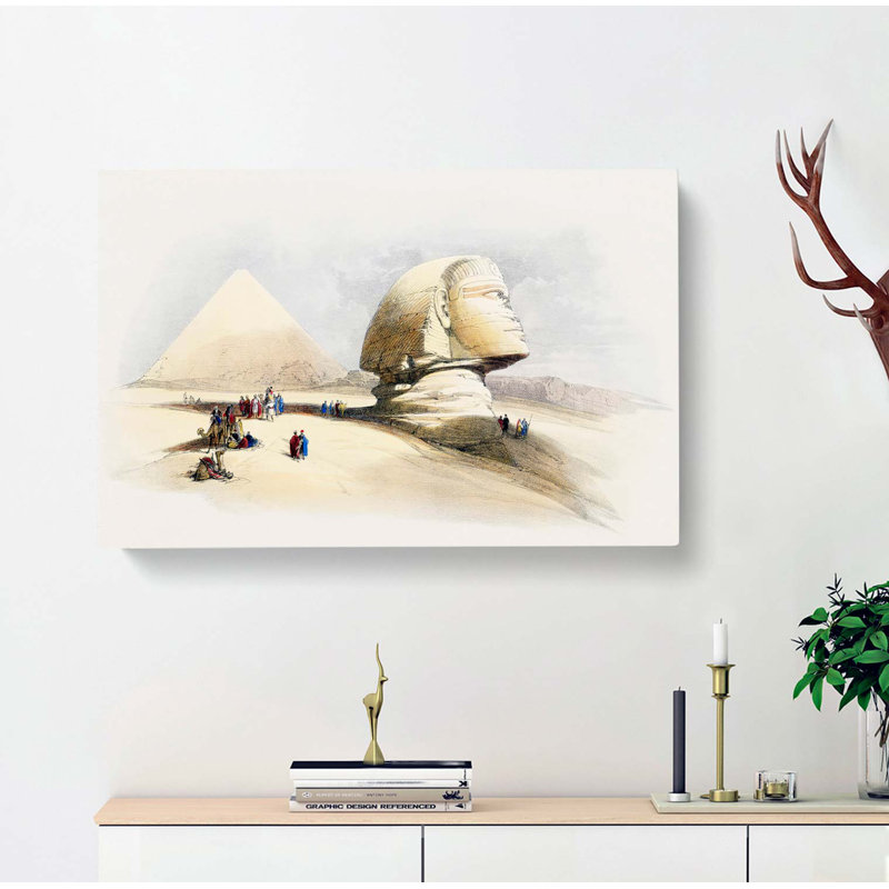 Beside The Great Sphinx Pyramids Of Giza by David Roberts - Wrapped Canvas Painting, 35cm H x 50cm W x 3cm D