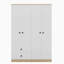 Garde-robe 4 portes avec tiroirs, tablette et tringle