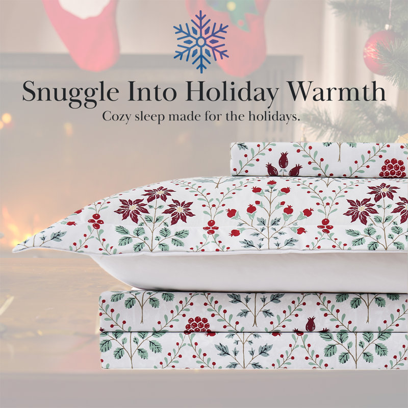 Holiday Harmony Oversized Reversible Christmas Bedding Duvet Cover Set with shams