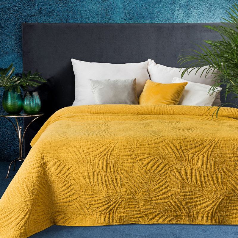 Rhoden Floral Bedspread, W170 x L210cm, Yellow